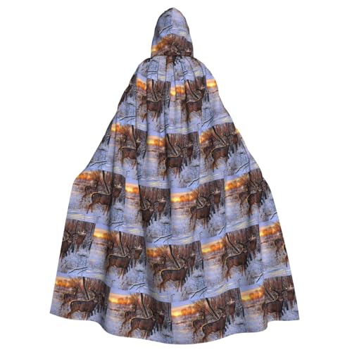 ENGhjes Umhang mit Kapuze und Hirschmotiv, für Erwachsene, Halloween, 140 cm lang, Themenpartys ENGhjes Umhang mit Kapuze und Hirschmotiv, für Erwachsene, Halloween, 140 cm lang, Themenpartys von ENGhjes