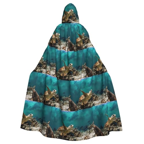 ENGhjes Umhang mit Kapuze und Meeresschildkröte, für Erwachsene, Halloween, 140 cm lang, Themenpartys von ENGhjes
