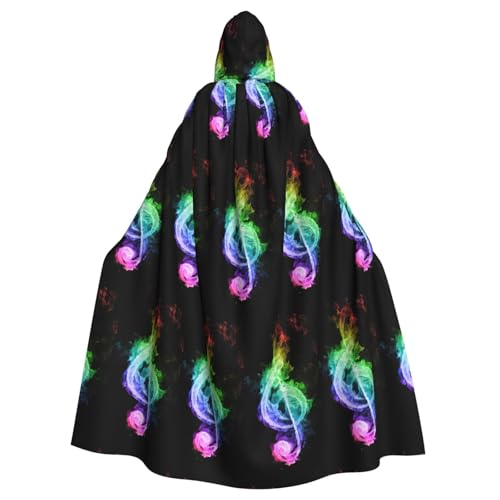 ENGhjes Umhang mit bunten Musiknoten, Cosplay, Kapuzenumhang, Erwachsene, Halloween, 140 cm lang, Themenpartys von ENGhjes