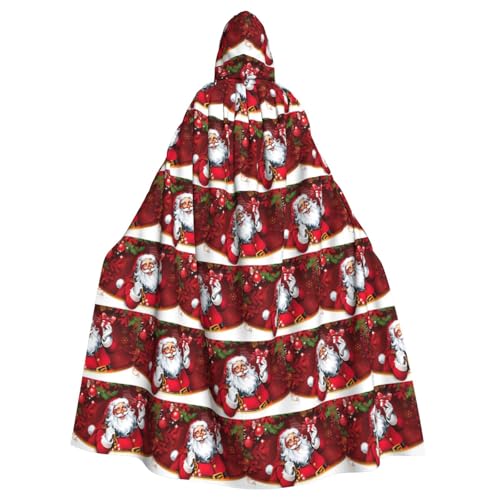 ENGhjes Weihnachtsmann, Weihnachtsgeschenk, bedruckt, Cosplay, Kapuzenumhang, Erwachsene, Halloween, 140 cm lang, Themenpartys von ENGhjes