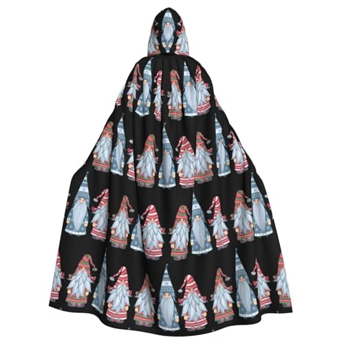ENGhjes Weihnachtsmann-Zwerg-Druck, Cosplay, Kapuzenumhang, Erwachsene, Halloween, 140 cm lang, Themenpartys von ENGhjes