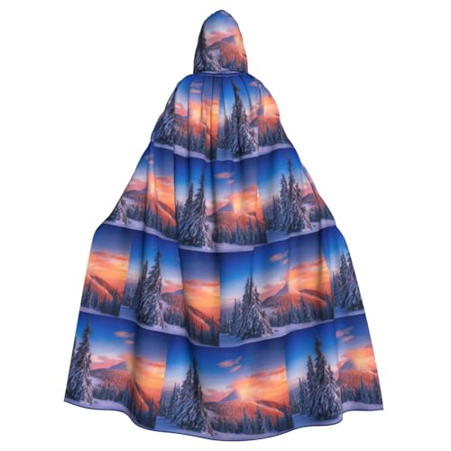 ENGhjes Winter-Wunderlands-Druck, Cosplay, Kapuzenumhang, Erwachsene, Halloween, 140 cm lang, Themenpartys von ENGhjes