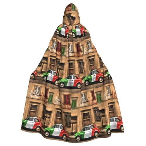 ENGhjes Wunderschöner Italien-Druck, Cosplay, Kapuzenumhang für Erwachsene, Halloween, 140 cm lang, Themenpartys von ENGhjes