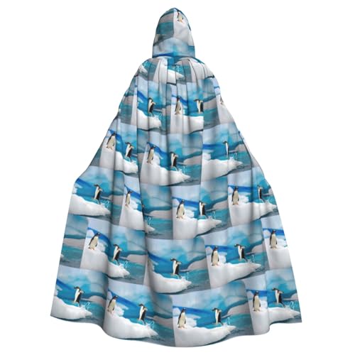 Pinguin-Druck, Cosplay, Kapuzenumhang, Erwachsene, Halloween, 140 cm lang, Themenpartys von ENGhjes