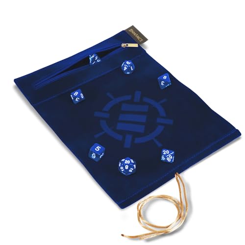 ENHANCE Roll on a Scroll™ Würfelmatte und 7-teiliges Acryl-Würfel-Set, Samt-Würfeletui mit farblich abgestimmten 7-teiligen Acrylwürfeln, Würfelhalter und Tablett, kompatibel mit DND und anderen von ENHANCE