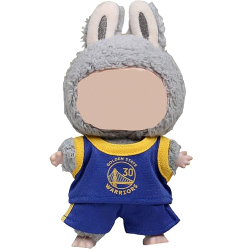 Bekleidungs Set für La bubu 17cm Puppen Basketball Trikots Sommer Kleidung für Basketball Fans (Keine Puppe enthalten) (Blau 30) von ENIXWH