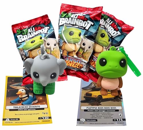 Skifidol Cards 3D Holografische Figuren | Set mit 12 Sammelfiguren | Italienische Serie Brainrot Universum Psychedelic | Kaufen Sie Ihre Lieblingsfiguren von ENJOY TECH