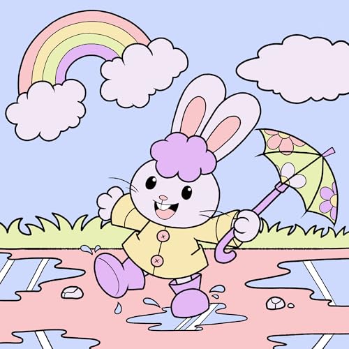 ENJOY ART - Malen nach Zahlen 20x20cm Junior Kawaii Set 2 Kaninchen und Einhorn von ENJOYART