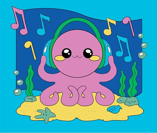 ENJOY ART - Malen nach Zahlen 20x20cm Junior Kawaii Set 4 Maus und Octopus von ENJOYART