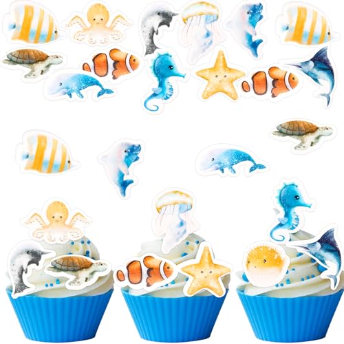 ENLACE 48 Stück Essbare Tortendeko Meerestiere Deko Torte,Esspapier Tortendeko Unterwasserwelt,Cake Topper Meerestiere,Taufe Muffin Deko Meerestiere,Geburtstag Kuchen Deko Ozean Fisch Seepferdchen ENLACE 48 Stück Essbare Tortendeko Meerestiere Deko Torte,Esspapier Tortendeko Unterwasserwelt,Cake Topper Meerestiere,Taufe Muffin Deko Meerestiere,Geburtstag Kuchen Deko Ozean Fisch Seepferdchen von ENLACE