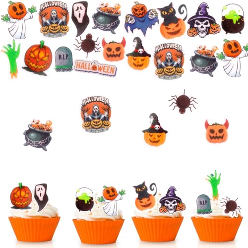 ENLACE 60 Stück Halloween Tortendeko für Halloween-Partydekorationen C von ENLACE