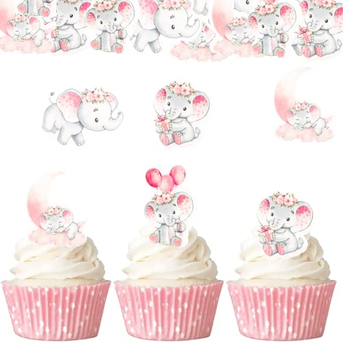 ENLACE Essbare Elefant Tortendeko Baby Mädchen,40 Stk Essbare Baby Tortendeko Rosa,Cupcake Topper BabyParty,Esspapier Elefant Kuchen Deko Babyparty Mädchen,Muffin TopperBaby Shower Deko Girl ENLACE Essbare Elefant Tortendeko Baby Mädchen,40 Stk Essbare Baby Tortendeko Rosa,Cupcake Topper BabyParty,Esspapier Elefant Kuchen Deko Babyparty Mädchen,Muffin TopperBaby Shower Deko Girl von ENLACE
