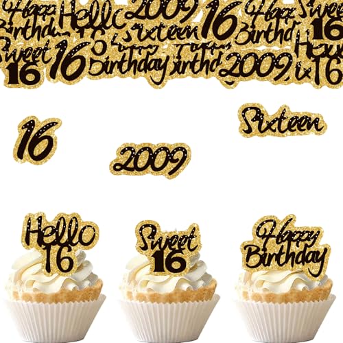 ENLACE Essbare Tortendeko 16 Geburtstag Junge Mädchen,48 Stück Sweet 16 Kuchendeko 16. Geburtstag,Hello 16 Cupcake Topper,2009 Birthday 16 Torten Deko Essbar,Muffin Deko 16 Jahre ENLACE Essbare Tortendeko 16 Geburtstag Junge Mädchen,48 Stück Sweet 16 Kuchendeko 16. Geburtstag,Hello 16 Cupcake Topper,2009 Birthday 16 Torten Deko Essbar,Muffin Deko 16 Jahre von ENLACE