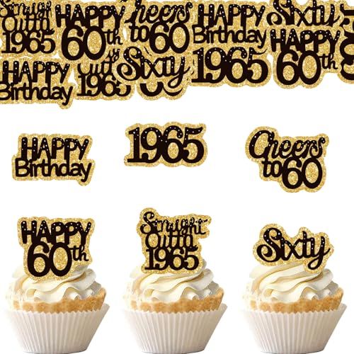 ENLACE Essbare Tortendeko 60 Geburtstag Mann Frau,48 Stk Cupcake Topper 60 Geburtstag Deko Torte Essbar,Esspapier 60 Geburtstag Kuchendeko 1965 Geburtstag Frau,Muffin Deko 60 Geburtstag Cake Topper ENLACE Essbare Tortendeko 60 Geburtstag Mann Frau,48 Stk Cupcake Topper 60 Geburtstag Deko Torte Essbar,Esspapier 60 Geburtstag Kuchendeko 1965 Geburtstag Frau,Muffin Deko 60 Geburtstag Cake Topper von ENLACE