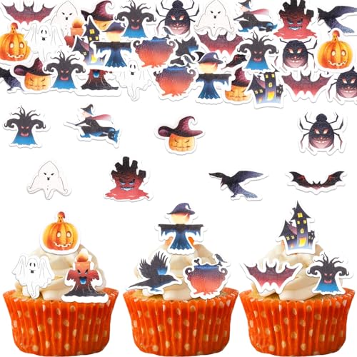 ENLACE Essbare Tortendeko Halloween - 48 Stück Muffin Deko, Fledermaus Cupcake Topper, Kuchen Deko ENLACE Essbare Tortendeko Halloween - 48 Stück Muffin Deko, Fledermaus Cupcake Topper, Kuchen Deko von ENLACE