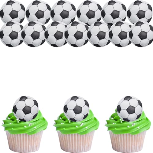 ENLACE Fußball Cupcake Topper, 48 Stück, für Geburtstag, Sportparty, Taufe von ENLACE