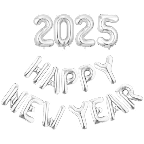 ENLACE Happy New Year Luftballons 2025 Silvester Deko Folienballon 16 Zoll,Neujahr Deko Ballon Silber 2025 Silvester Deko Ballon,Neues Jahr Luftballons Partydeko für 2025 Silvester Party Supplies ENLACE Happy New Year Luftballons 2025 Silvester Deko Folienballon 16 Zoll,Neujahr Deko Ballon Silber 2025 Silvester Deko Ballon,Neues Jahr Luftballons Partydeko für 2025 Silvester Party Supplies von ENLACE