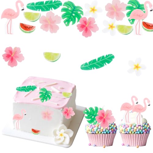 ENLACE Essbare Flamingo Tortendeko Hawaii, 75 Stück Sommer Blumen Cupcake Deko, Essbare Blumen für Torte, Hibiskus Zitrone Wassermelone Blätter Tortendeko für Geburtstag,Hochzeit, Poolparty Deko ENLACE Essbare Flamingo Tortendeko Hawaii, 75 Stück Sommer Blumen Cupcake Deko, Essbare Blumen für Torte, Hibiskus Zitrone Wassermelone Blätter Tortendeko für Geburtstag,Hochzeit, Poolparty Deko von ENLACE