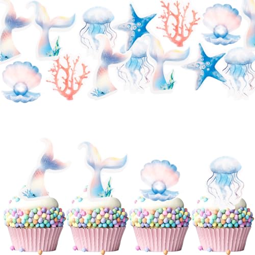 ENLACE Essbare Meerjungfrau Tortendeko, 48 Stück Kuchen Deko Meerjungfrau Geburtstag Deko, Cupcake Topper Meerjungfrauen, Esspapier Tortendeko Meerjungfrauen Muffin Topper Kindergeburtstag ENLACE Essbare Meerjungfrau Tortendeko, 48 Stück Kuchen Deko Meerjungfrau Geburtstag Deko, Cupcake Topper Meerjungfrauen, Esspapier Tortendeko Meerjungfrauen Muffin Topper Kindergeburtstag von ENLACE