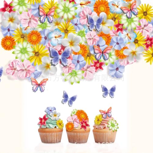 ENLACE Schmetterling und Blumen Tortendeko, 60 Stück für Geburtstag und Hochzeit ENLACE Schmetterling und Blumen Tortendeko, 60 Stück für Geburtstag und Hochzeit von ENLACE