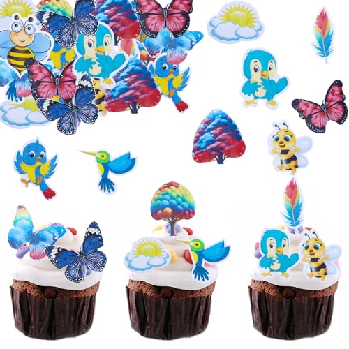 ENLACE Schmetterlinge Tortendeko Essbar,72 Stück Essbare Hawaii Deko für Torte,Biene Cupcake Topper Baum Kuchen Deko Essbar,Esspapier Tortendeko Geburtstag,Vögel Muffin Deko für Hochzeit,Babyparty ENLACE Schmetterlinge Tortendeko Essbar,72 Stück Essbare Hawaii Deko für Torte,Biene Cupcake Topper Baum Kuchen Deko Essbar,Esspapier Tortendeko Geburtstag,Vögel Muffin Deko für Hochzeit,Babyparty von ENLACE