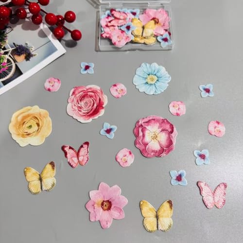 ENLACE Schmetterlinge und Blumen Tortendeko, 50 Stück, für Hochzeit, Geburtstag und Jubiläum ENLACE Schmetterlinge und Blumen Tortendeko, 50 Stück, für Hochzeit, Geburtstag und Jubiläum von ENLACE