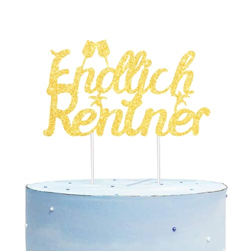 ENLACE Tortendeko Endlich Rentner Cake Topper,Rente Deko Torte,Glitzer Tortendeko Ruhestand Deko Gold,Glücklichen Ruhestand Kuchendeko,Rentnerin 2025 Torten Deko für Frauen Männer 15,5cm ENLACE Tortendeko Endlich Rentner Cake Topper,Rente Deko Torte,Glitzer Tortendeko Ruhestand Deko Gold,Glücklichen Ruhestand Kuchendeko,Rentnerin 2025 Torten Deko für Frauen Männer 15,5cm von ENLACE