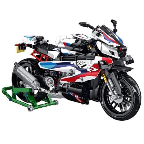 ENPUSI Motorrad Bausteine für M1000RR, 912 Teile Supermotorrad Modell Bausteine Bausatz, DIY Rennen Motorrad Klemmbausteine Bauspielzeugsets für Erwachsene Kinder von ENPUSI