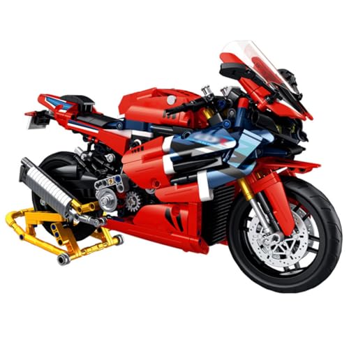 ENPUSI Rennen Motorrad Bausteine für CBR1000RR, 1017 Teile Supermotorrad Modell Bausteine Bausatz, DIY Klemmbausteine Bauspielzeugsets Konstruktionsspielzeug für Erwachsene Kinder von ENPUSI