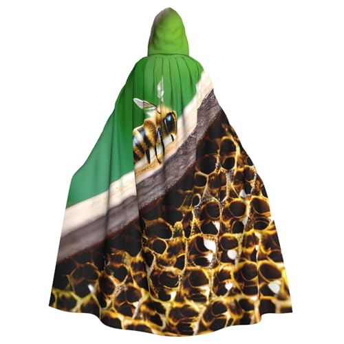 Unisex Erwachsene Bee Flying Print Long Hooded Cloak Cosplay Kostüme für Partys und Themenveranstaltungen von ENRPTY