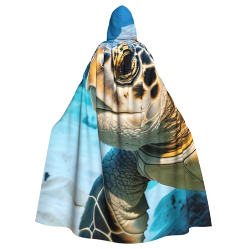 Unisex Erwachsene Big Sea Turtle Print Long Hooded Cloak Cosplay Kostüme für Partys und Themenveranstaltungen von ENRPTY