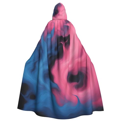 Unisex Erwachsene Blau und Rosa Feuerdruck Lange Kapuzenumhang Cosplay Kostüme für Partys und Themenveranstaltungen von ENRPTY