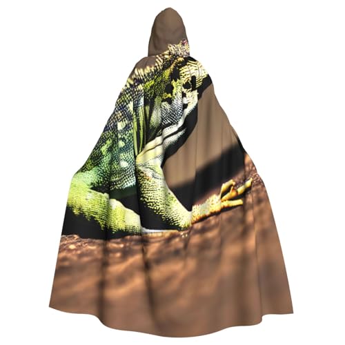 Unisex Erwachsene Eidechse HD-Druck, langer Umhang mit Kapuze, Cosplay-Kostüme für Partys und Themenveranstaltungen von ENRPTY
