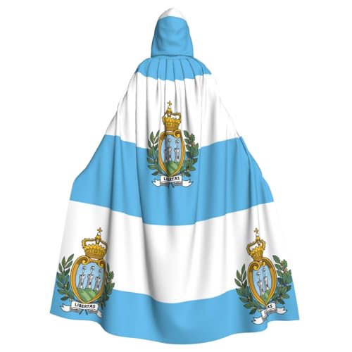 Unisex Erwachsene Flagge von San Marino Print Long Hooded Cloak Cosplay Kostüme für Partys und Themenveranstaltungen von ENRPTY