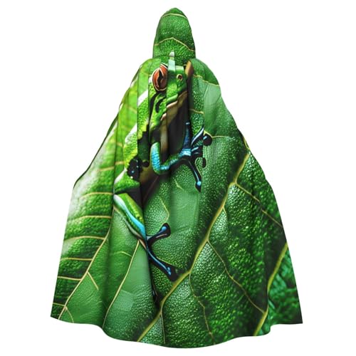 Unisex Erwachsene Frosch Blätter Druck Lange Kapuze Umhang Cosplay Kostüme für Partys und Themenveranstaltungen von ENRPTY