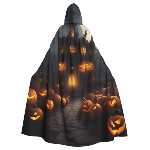 Unisex Erwachsene Halloween Kürbis Print Lange Kapuze Umhang Cosplay Kostüme für Partys und Themenveranstaltungen von ENRPTY