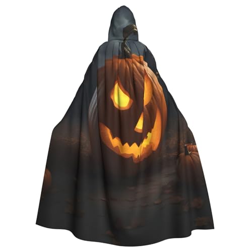 Unisex Erwachsene Halloween Kürbis Print Lange Kapuze Umhang Cosplay Kostüme für Partys und Themenveranstaltungen von ENRPTY