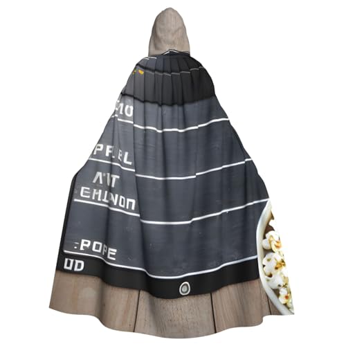 Unisex Erwachsene Kinofilm Schindeln und Popcorn-Druck, langer Kapuzenumhang, Cosplay-Kostüme für Partys und Themenveranstaltungen Unisex Erwachsene Kinofilm Schindeln und Popcorn-Druck, langer Kapuzenumhang, Cosplay-Kostüme für Partys und Themenveranstaltungen von ENRPTY