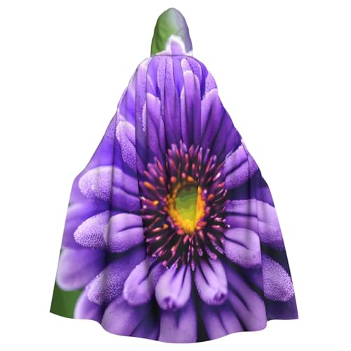 Unisex Erwachsene Lila Lavendel Blumendruck Lange Kapuzenumhang Cosplay Kostüme für Partys und Themenveranstaltungen von ENRPTY