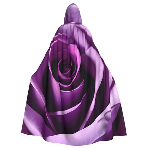 Unisex Erwachsene Lila Rose Print Long Hooded Cloak Cosplay Kostüme für Partys und Themenveranstaltungen von ENRPTY