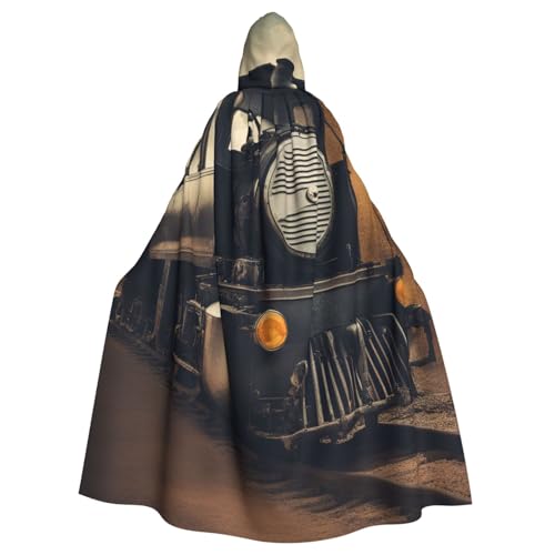 Unisex Erwachsene Lokomotive Print Lange Kapuze Umhang Cosplay Kostüme für Partys und Themenveranstaltungen von ENRPTY