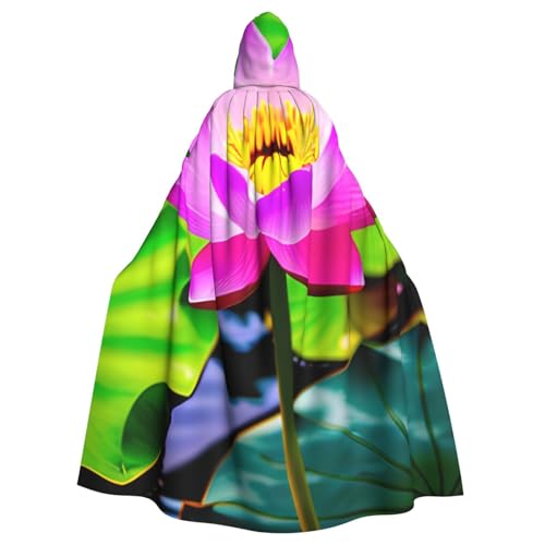 Unisex Erwachsene Lotus Blumen Druck Lange Kapuze Umhang Cosplay Kostüme für Partys und Themenveranstaltungen von ENRPTY
