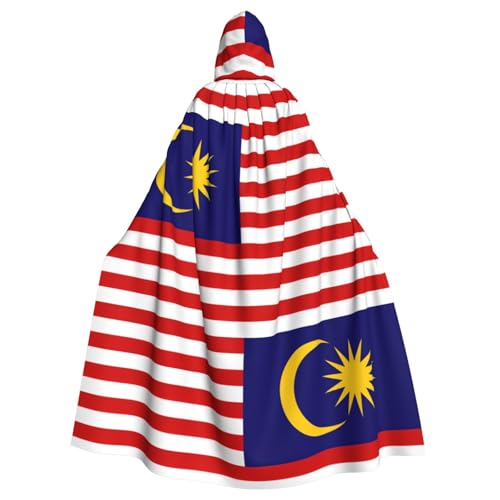 Unisex Erwachsene Malaysia-Flagge, langer Kapuzenumhang, Cosplay-Kostüme für Partys und Themenveranstaltungen von ENRPTY