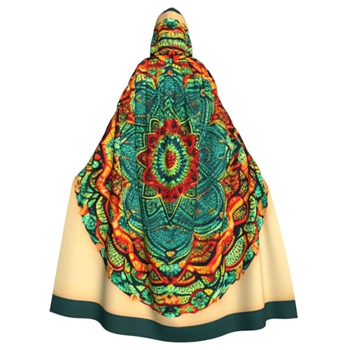 Unisex Erwachsene Mandala-Druck, langer Umhang mit Kapuze, Cosplay-Kostüme für Partys und Themenveranstaltungen von ENRPTY