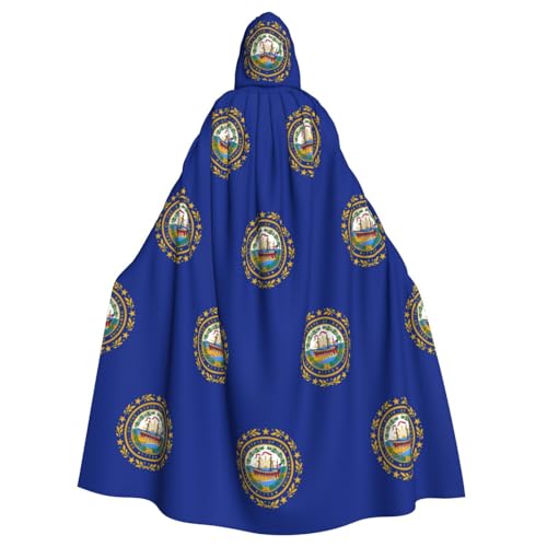 Unisex Erwachsene New Hampshire State Flag Print Long Hooded Cloak Cosplay Kostüme für Partys und Themenveranstaltungen von ENRPTY