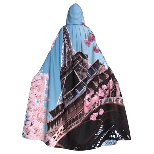 Unisex Erwachsene Ölgemälde Paris Eiffelturm Druck langer Kapuzenumhang Cosplay Kostüme für Partys und Themenveranstaltungen von ENRPTY