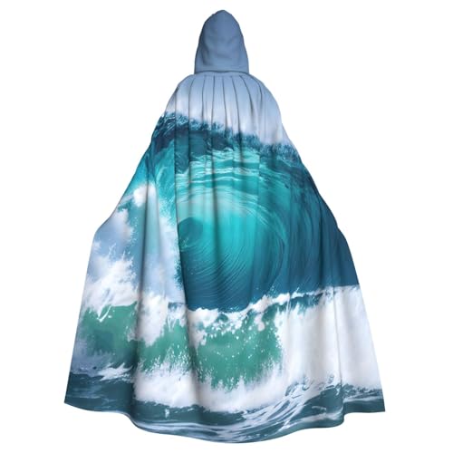 Unisex Erwachsene Ocean Wave Print Long Hooded Cloak Cosplay Kostüme für Partys und Themenveranstaltungen von ENRPTY