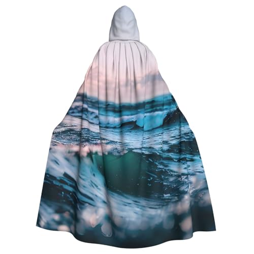 Unisex Erwachsene Ocean Waves Print Long Hooded Cloak Cosplay Kostüme für Partys und Themenveranstaltungen von ENRPTY
