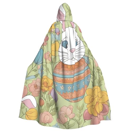 Unisex Erwachsene Osterhase Blumendruck Lange Kapuzenumhang Cosplay Kostüme für Partys und Themenveranstaltungen von ENRPTY