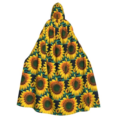 Unisex Erwachsene Regenbogen Sonnenblume Druck Lange Kapuze Umhang Cosplay Kostüme für Partys und Themenveranstaltungen von ENRPTY